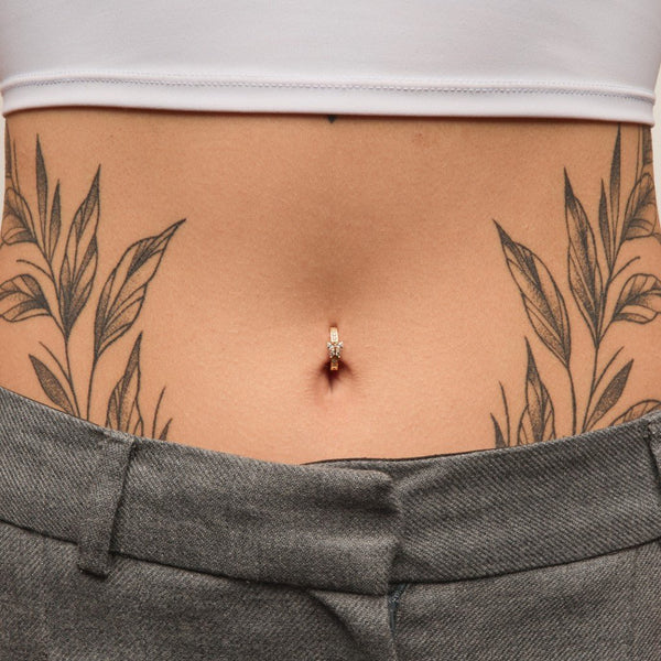 Implant Grade Titanium Cubic Zirconia Paved Butterfly Navel Clicker
