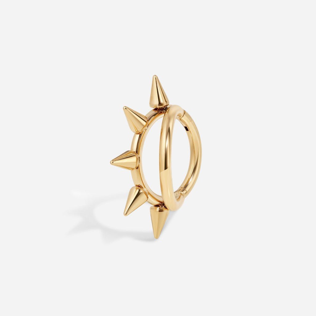 Titanium Double Spike Segment Ring - Gold - SkinKandy | Body Jewellery & Piercing