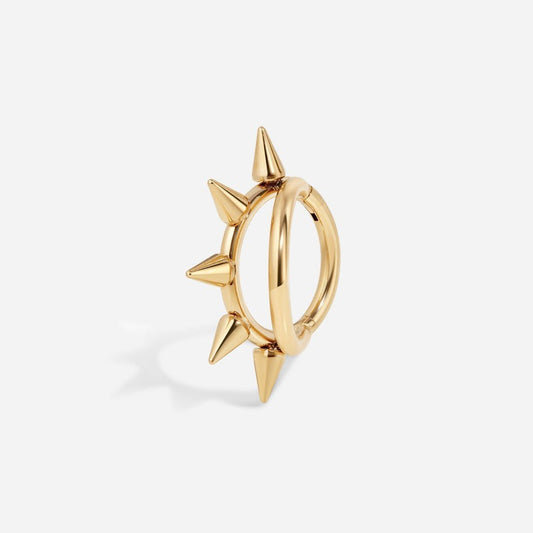 Titanium Double Spike Segment Ring - Gold - SkinKandy | Body Jewellery & Piercing