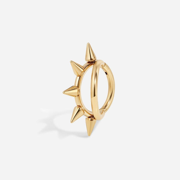 Titanium Double Spike Segment Ring - Gold - SkinKandy | Body Jewellery & Piercing