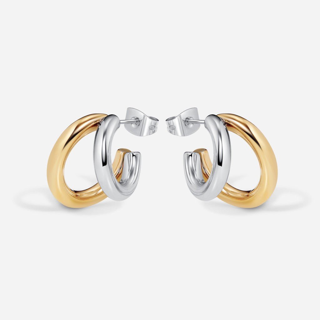 316L Surgical Steel Mix Metal Double Hoop Studs - SkinKandy | Body Jewellery & Piercing Online Australia