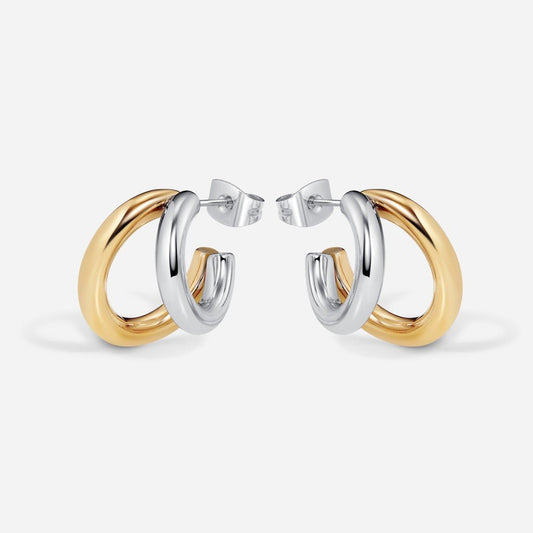 316L Surgical Steel Mix Metal Double Hoop Studs - SkinKandy | Body Jewellery & Piercing Online Australia