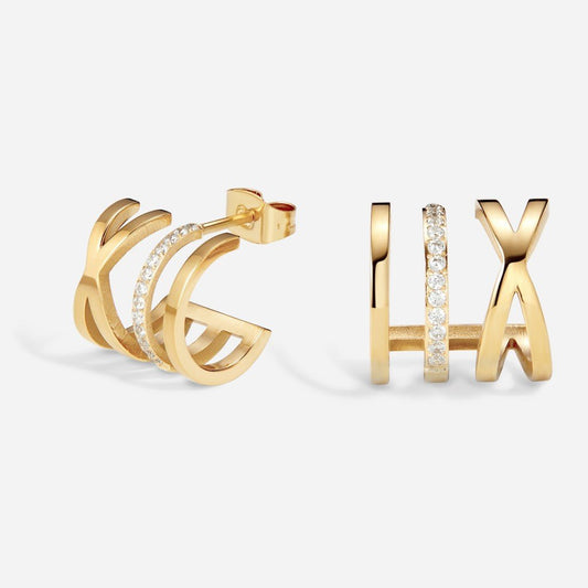 316L Surgical Steel Cubic Zirconia Multi Line Studs - SkinKandy | Body Jewellery & Piercing Online Australia