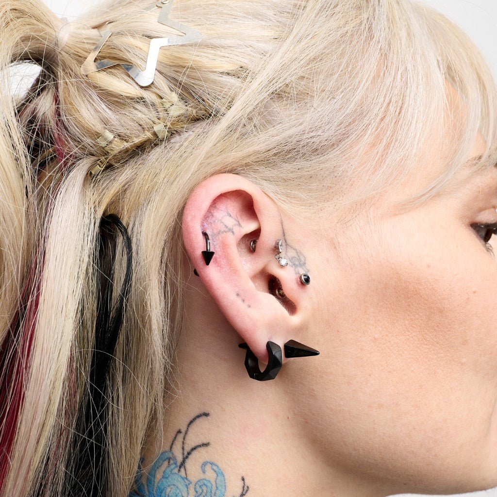 316L Surgical Steel Double Spike Earring Pair - SkinKandy | Body Jewellery & Piercing Online Australia