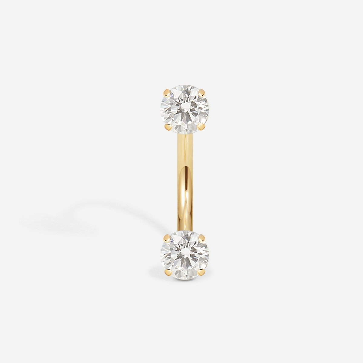 Titanium Internally Threaded Cubic Zirconia Round U - Hoop Earring - SkinKandy | Body Jewellery & Piercing Online Australia