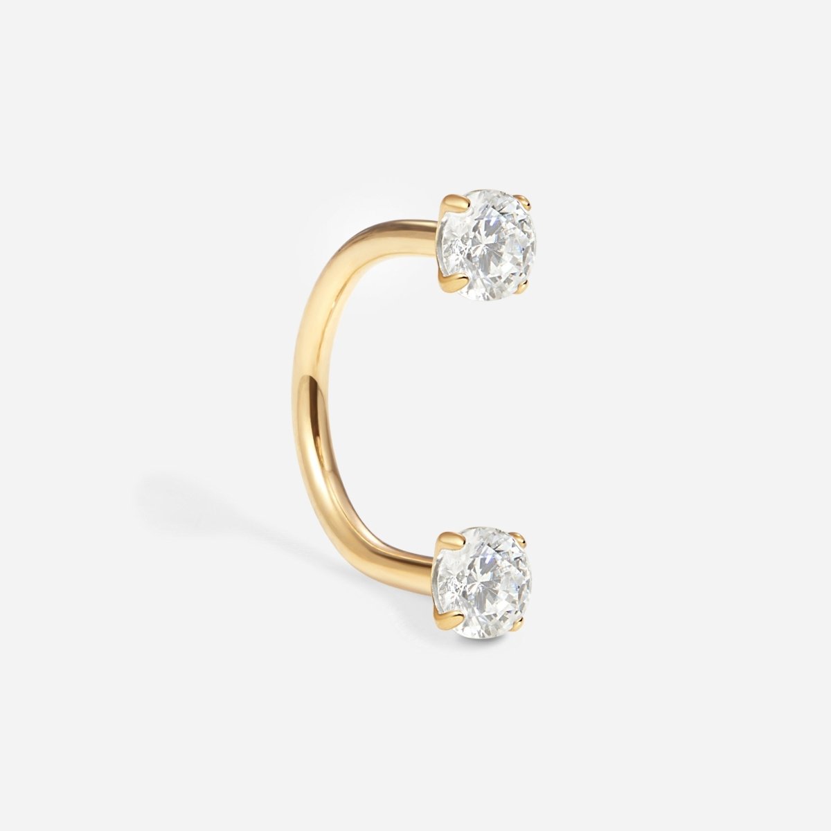 Titanium Internally Threaded Cubic Zirconia Round U - Hoop Earring - SkinKandy | Body Jewellery & Piercing Online Australia