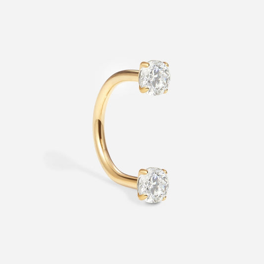 Titanium Internally Threaded Cubic Zirconia Round U - Hoop Earring - SkinKandy | Body Jewellery & Piercing Online Australia