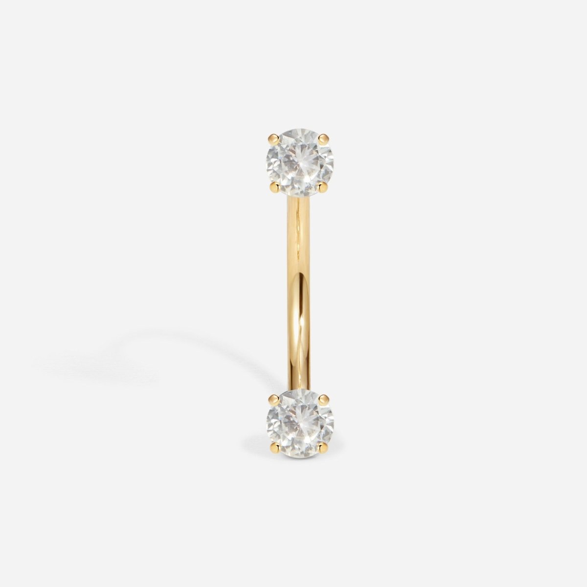 Titanium Internally Threaded Cubic Zirconia Round U - Hoop Earring - SkinKandy | Body Jewellery & Piercing Online Australia