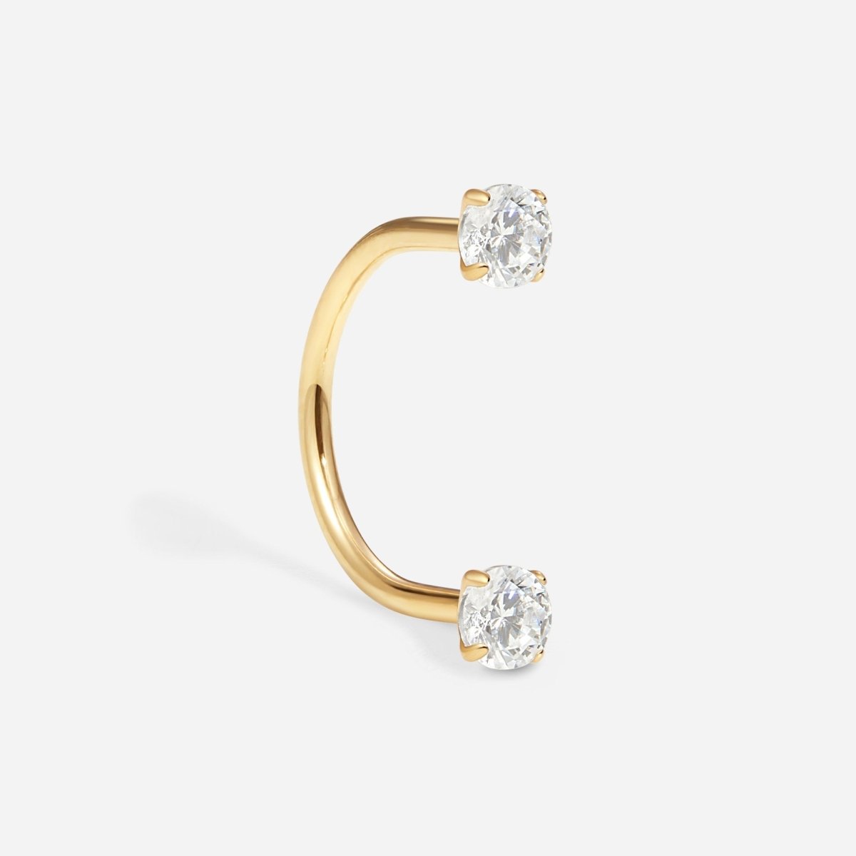Titanium Internally Threaded Cubic Zirconia Round U - Hoop Earring - SkinKandy | Body Jewellery & Piercing Online Australia