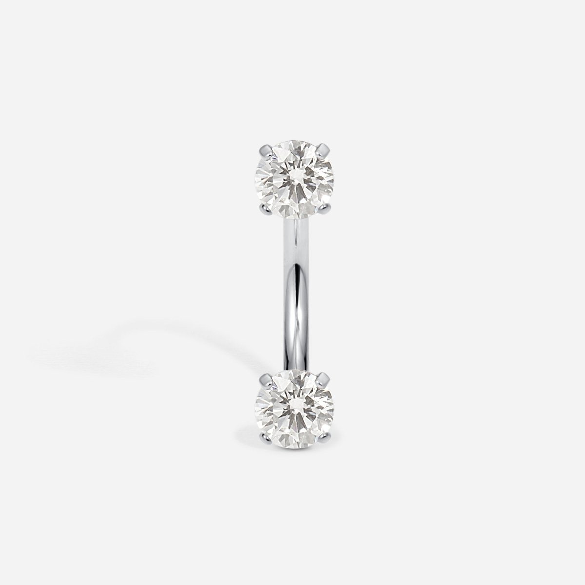 Titanium Internally Threaded Cubic Zirconia Round U - Hoop Earring - SkinKandy | Body Jewellery & Piercing Online Australia