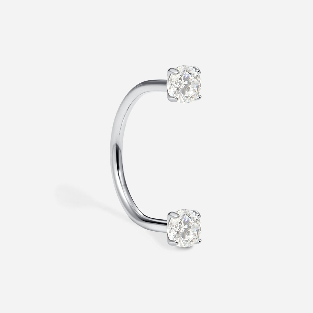 Titanium Internally Threaded Cubic Zirconia Round U - Hoop Earring - SkinKandy | Body Jewellery & Piercing Online Australia