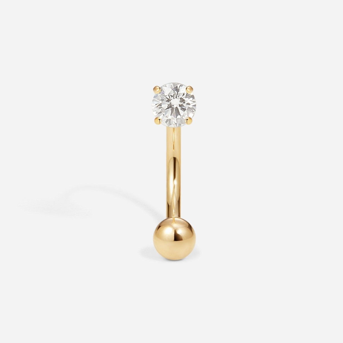 Titanium Internally Threaded Cubic Zirconia Round Plain U - Hoop Earring - SkinKandy | Body Jewellery & Piercing Online Australia