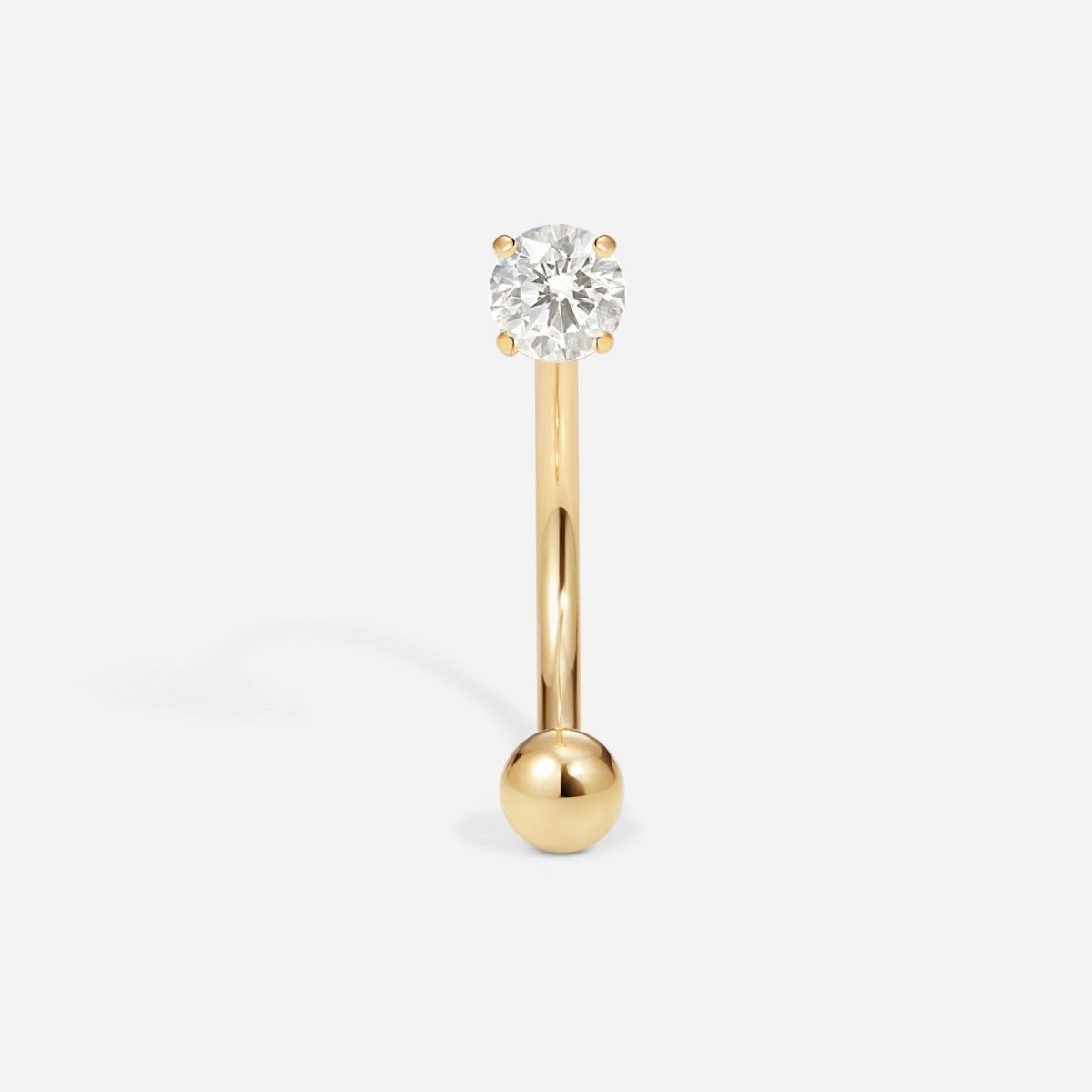Titanium Internally Threaded Cubic Zirconia Round Plain U - Hoop Earring - SkinKandy | Body Jewellery & Piercing Online Australia
