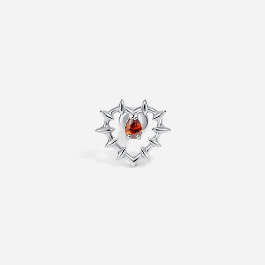 Titanium Internally Threaded Red Cubic Zirconia Spike Heart Flatback - SkinKandy | Body Jewellery & Piercing Online Australia
