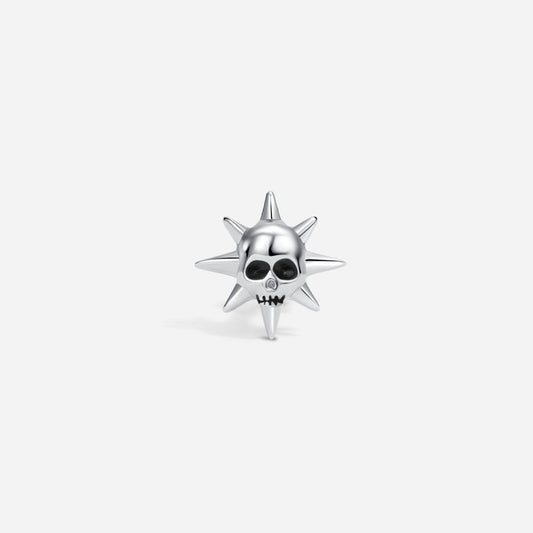 Titanium Internally Threaded Black Cubic Zirconia Spike Skull Flatback - SkinKandy | Body Jewellery & Piercing Online Australia