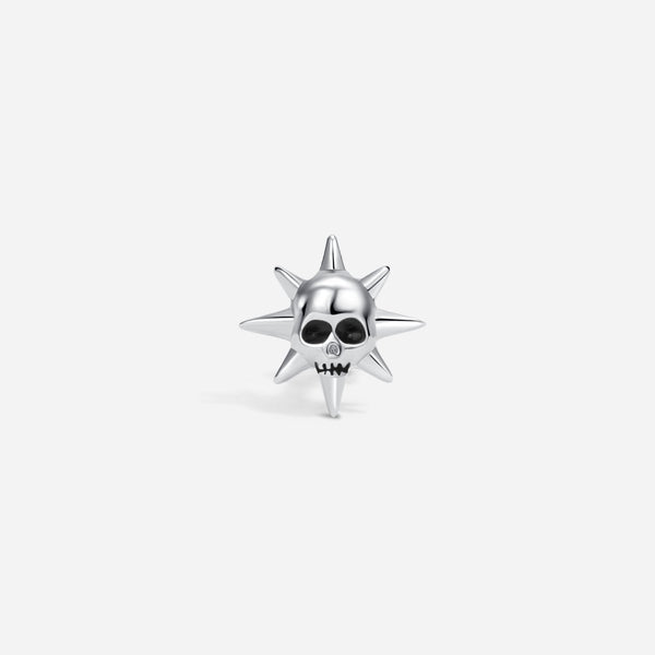 Titanium Internally Threaded Black Cubic Zirconia Spike Skull Flatback