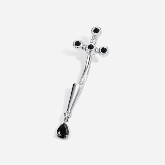 Titanium Externally Threaded CZ Dagger Drop Navel - SkinKandy | Body Jewellery & Piercing Online Australia