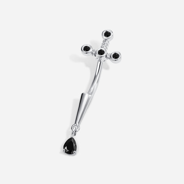 Titanium Externally Threaded CZ Dagger Drop Navel