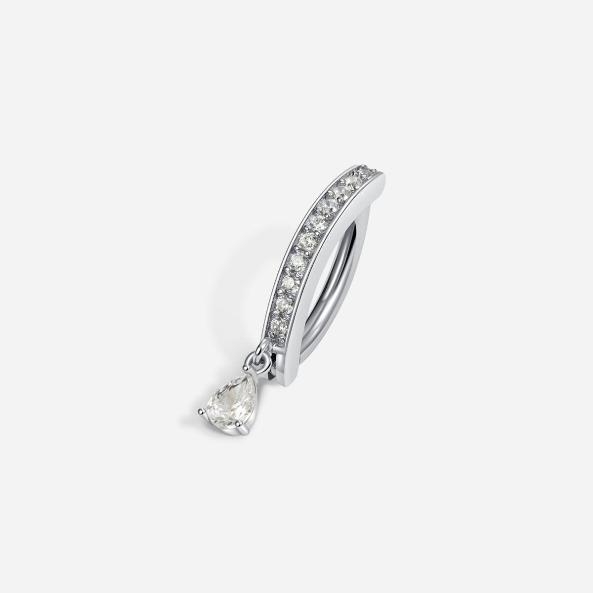 Titanium Cubic Zirconia Paved Teardrop Dangle Navel Clicker - SkinKandy | Body Jewellery & Piercing Online Australia