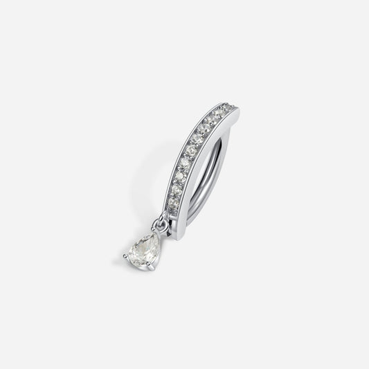 Titanium Cubic Zirconia Paved Teardrop Dangle Navel Clicker - SkinKandy | Body Jewellery & Piercing Online Australia