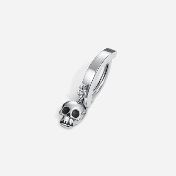 Titanium Cubic Zirconia Skull Dangle Navel Clicker