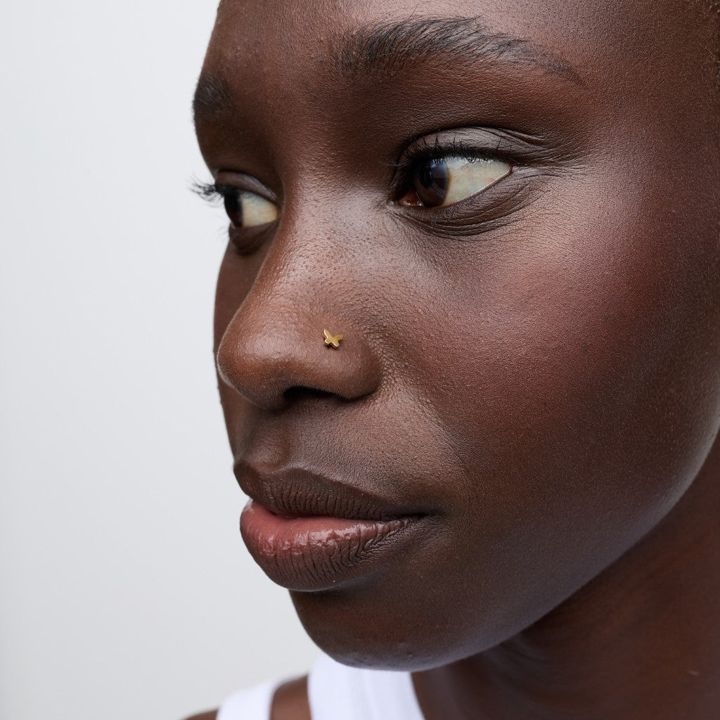 Titanium Internally Threaded Butterfly Nose Flatback - SkinKandy | Body Jewellery & Piercing Online Australia