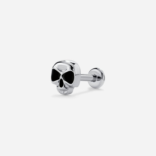 Titanium Internally Threaded CZ Skull Nose Flatback - SkinKandy | Body Jewellery & Piercing Online Australia