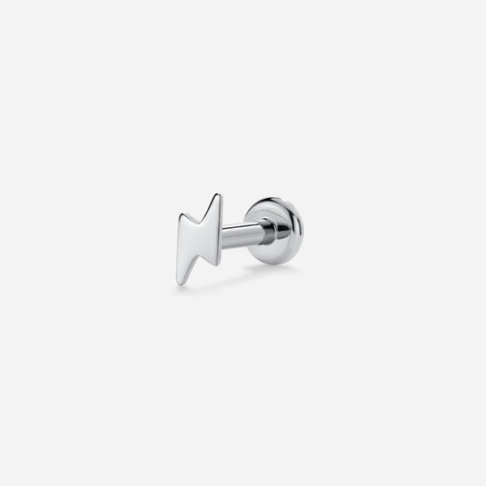Titanium Internally Threaded Lightning Bolt Nose Flatback - SkinKandy | Body Jewellery & Piercing Online Australia