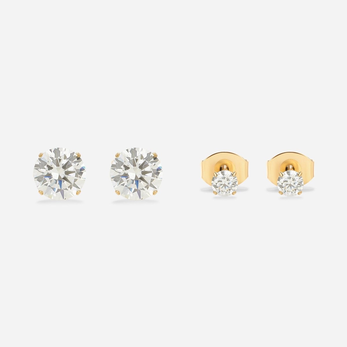 Titanium Round Cubic Zirconia 3mm and 6mm Studs 2 Pack - SkinKandy | Body Jewellery & Piercing Online Australia