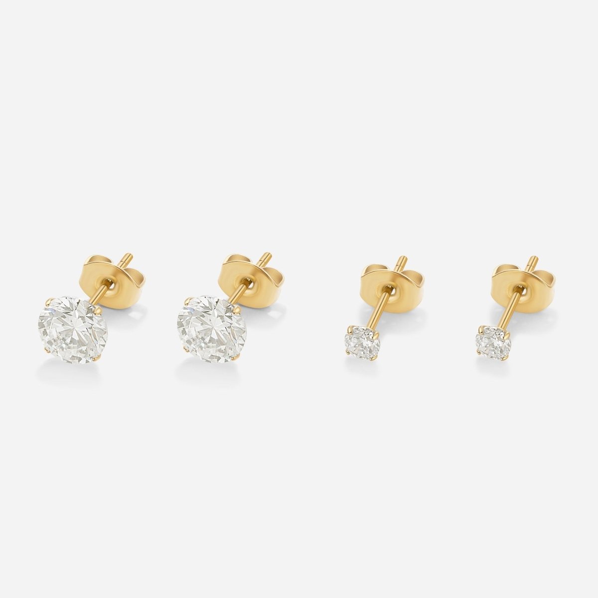 Titanium Round Cubic Zirconia 3mm and 6mm Studs 2 Pack - SkinKandy | Body Jewellery & Piercing Online Australia