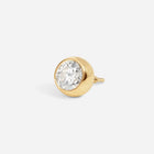 14K Solid Gold Guided Internally Threaded Round Bezel Cubic Zirconia Top