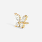 14K Solid Gold Guided Internally Threaded Butterfly Cubic Zirconia Top