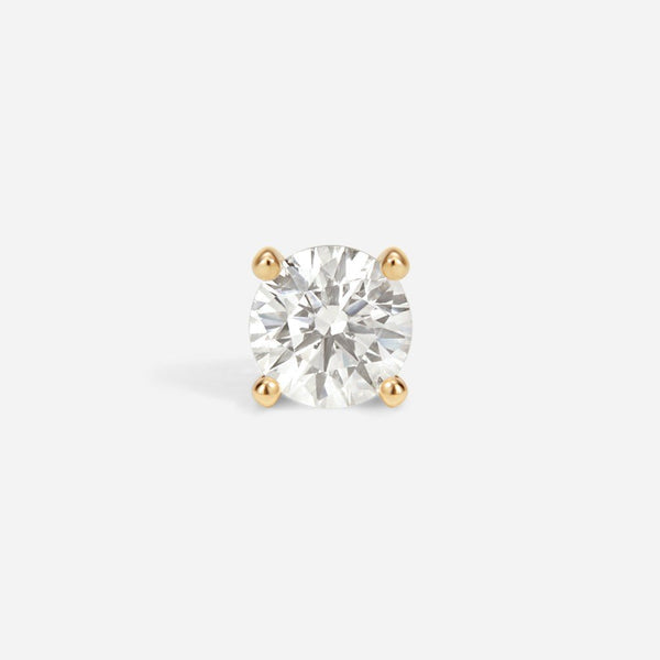 14K Solid Gold Guided Internally Threaded Round Prong Cubic Zirconia Piercing Top