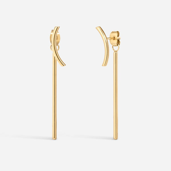 Stainless Steel Threadless Long Bar Stud Earring Pair