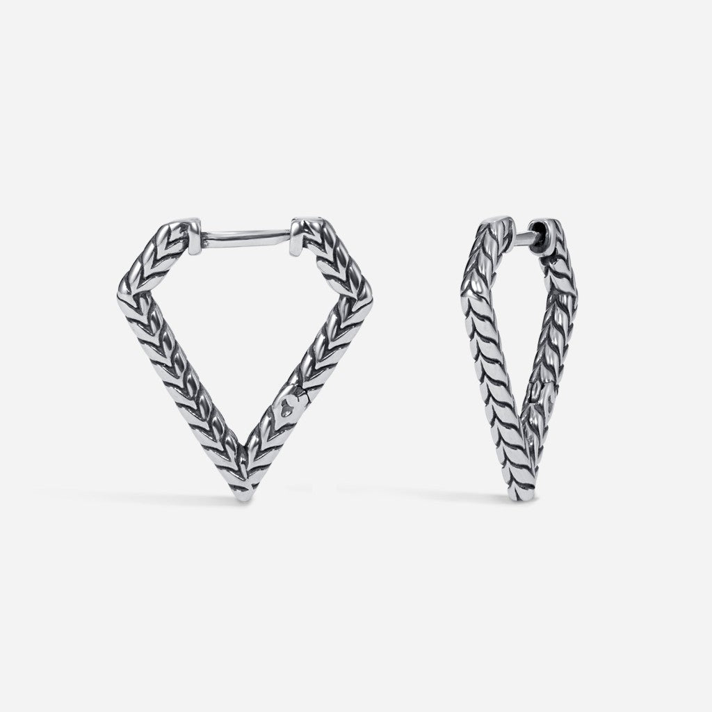 Stainless Steel Triangle Hoop Earring Pair - SkinKandy | Body Jewellery & Piercing