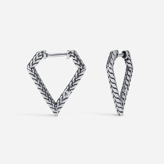Stainless Steel Triangle Hoop Earring Pair - SkinKandy | Body Jewellery & Piercing