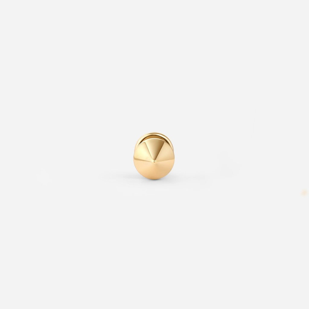 Gold titanium internally threaded spike flatback.
