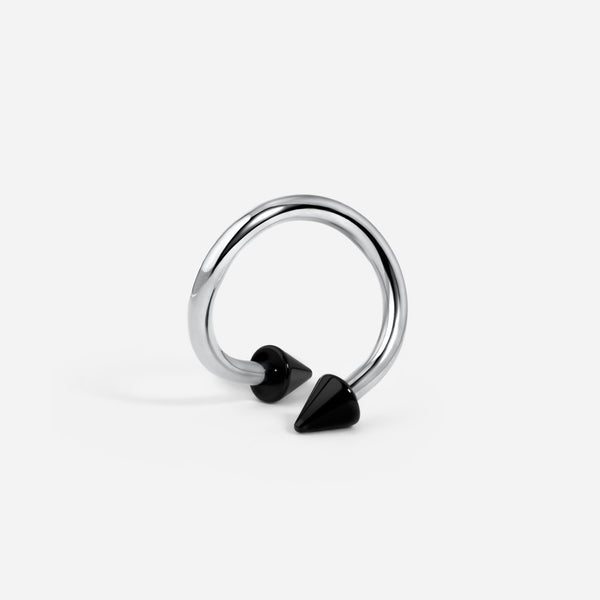 Implant Grade Titanium Internally Threaded Black Spike Horseshoe