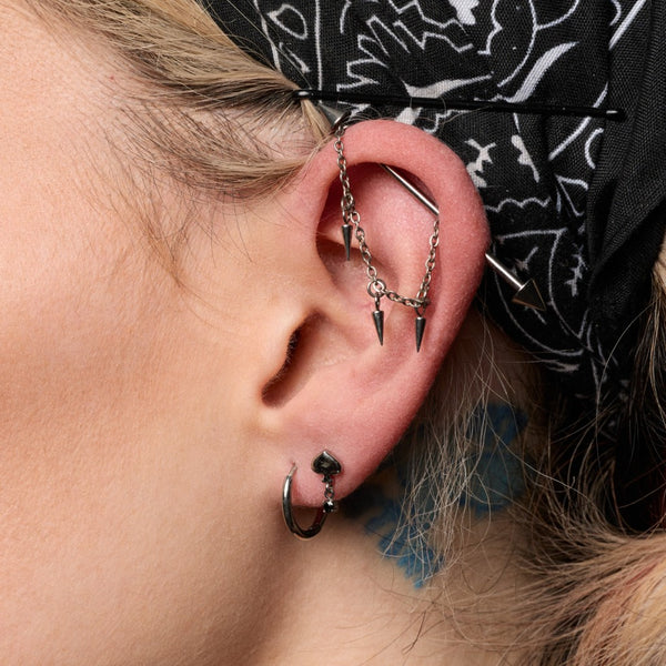 Implant Grade Titanium Internally Threaded Black Spike Horseshoe