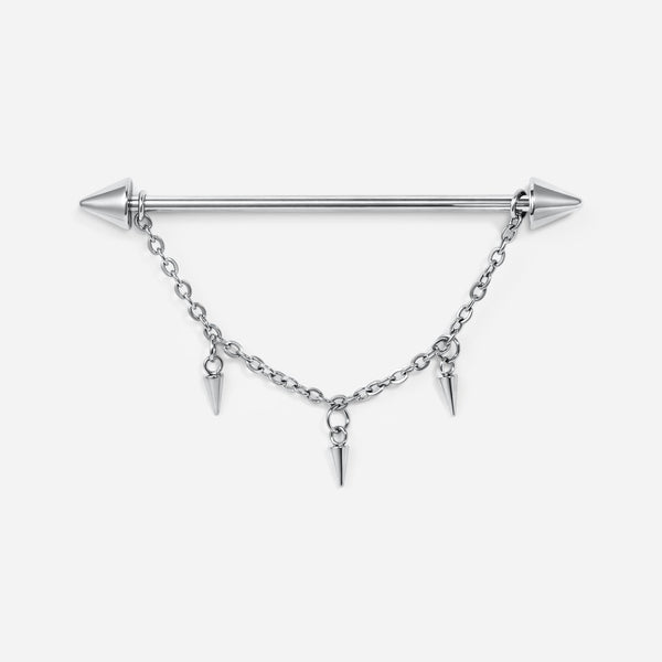 Implant Grade Titanium Externally Threaded Spike Chain Industrial Barbell
