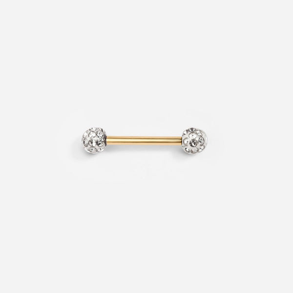 Implant Grade Titanium Threadless Porcelain Ball Cubic Zirconia Nipple Bar