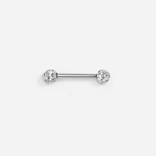 Implant Grade Titanium Threadless Porcelain Ball Cubic Zirconia Nipple Bar