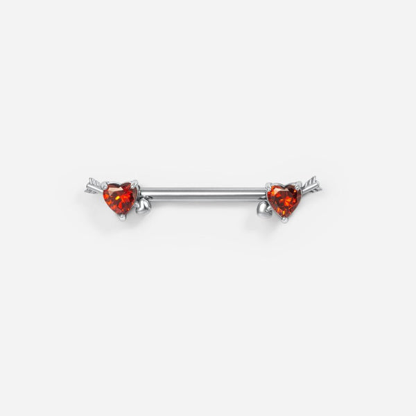 Implant Grade Titanium Threadless Heart Arrow Nipple Bar