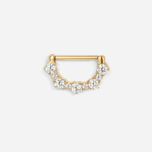 Implant Grade Titanium Threadless Cubic Zirconia D-Shape Nipple Bar - SkinKandy | Body Jewellery & Piercing