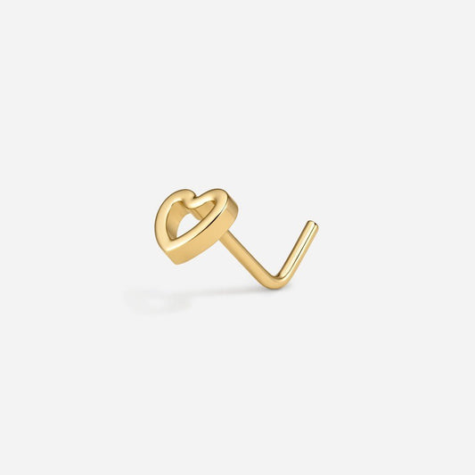 Implant Grade Titanium Internally Threaded Heart Nose Stud - SkinKandy | Body Jewellery & Piercing