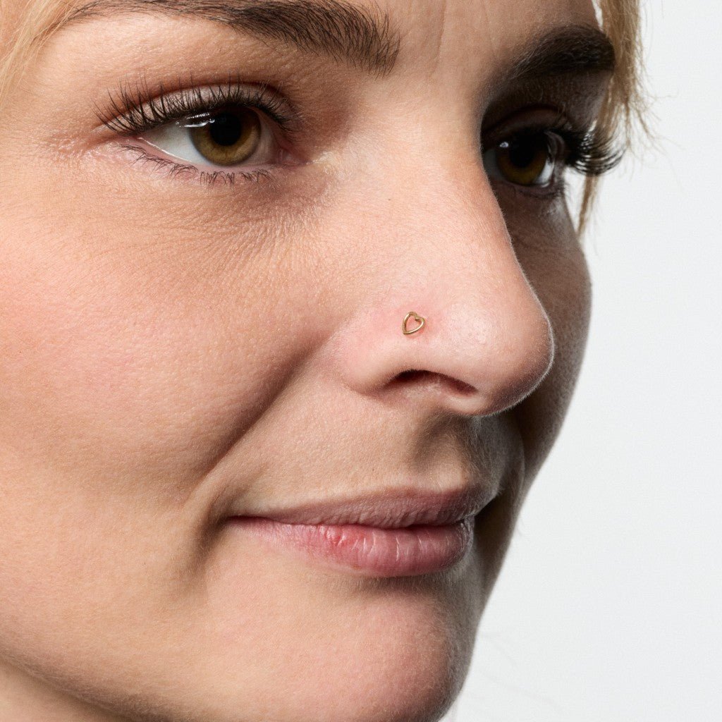 Implant Grade Titanium Internally Threaded Heart Nose Stud - SkinKandy | Body Jewellery & Piercing