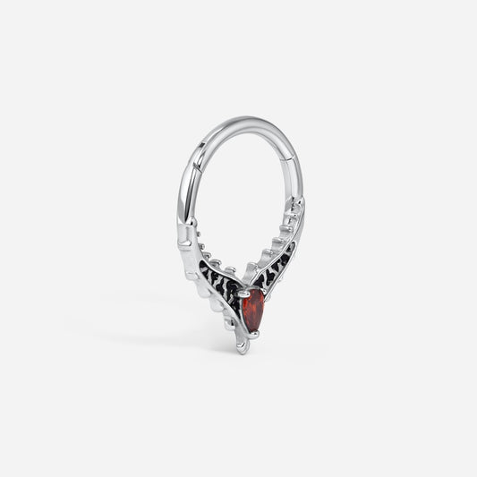 316L Stainless Steel Gothic Heart Segment Ring - SkinKandy | Body Jewellery & Piercing