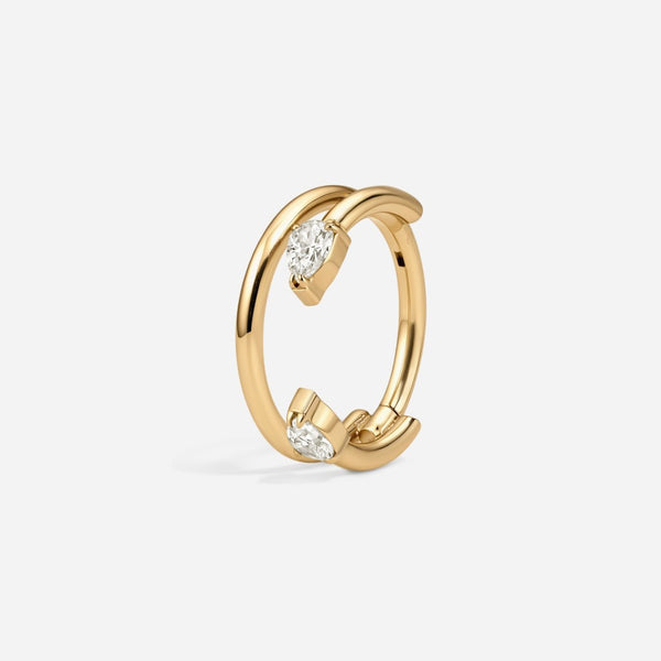 Implant Grade Titanium Hinged Double Cubic Zirconia Segment Ring