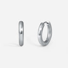 316L Stainless Steel Hinged Brushed Matt Shiny Hoop Earring Pair