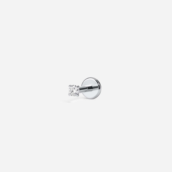 Implant Grade Titanium Internally Threaded Claw Set Round Cubic Zirconia Flatback
